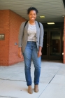 Yvonne Williams, Junior- Sweater Weather"My style is cute and chill."Top- Asos. Shoes- DSW. Backpack- Urban Outfitters.